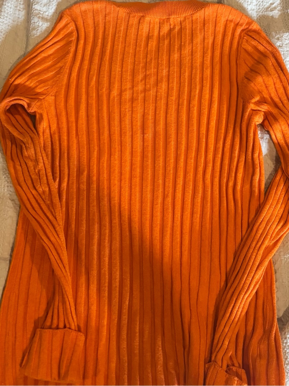 LOFT Orange Ribbed Sweater - Picture 2 of 4